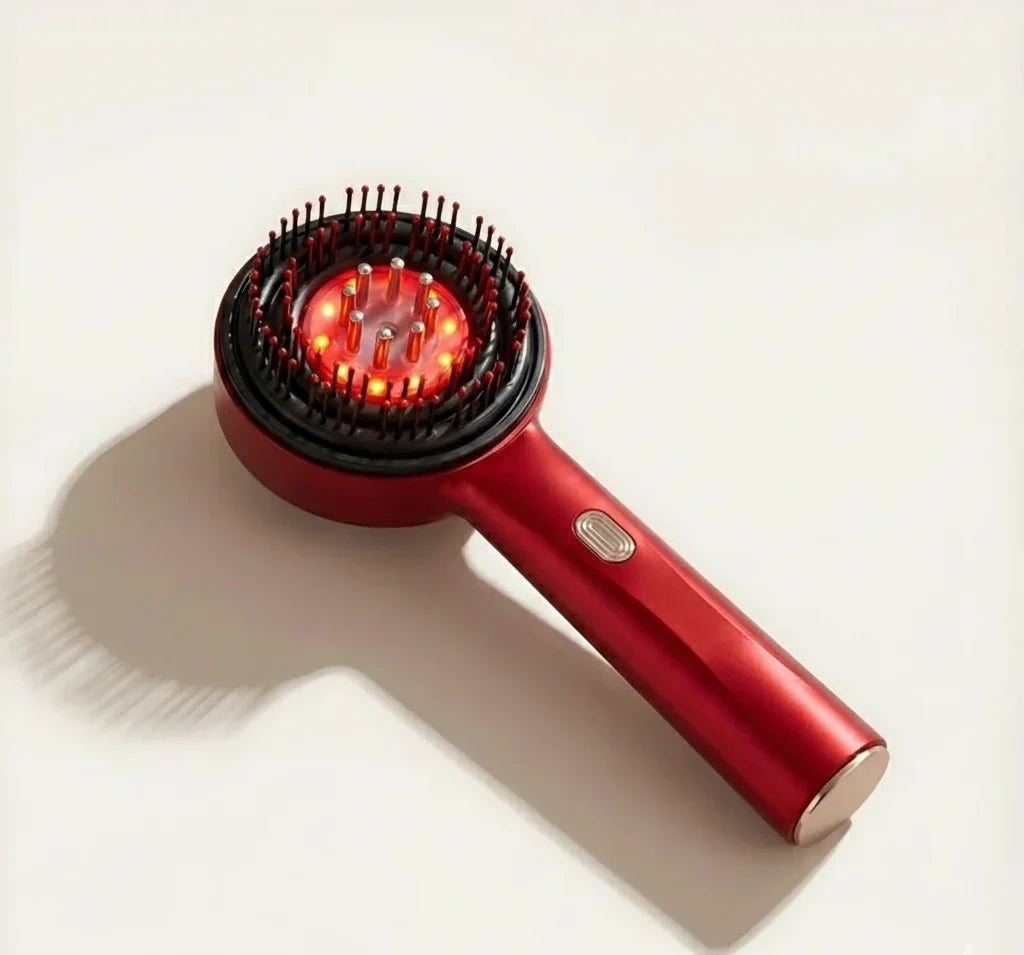 Scalp Massage Comb Heated Red Light Battery Free