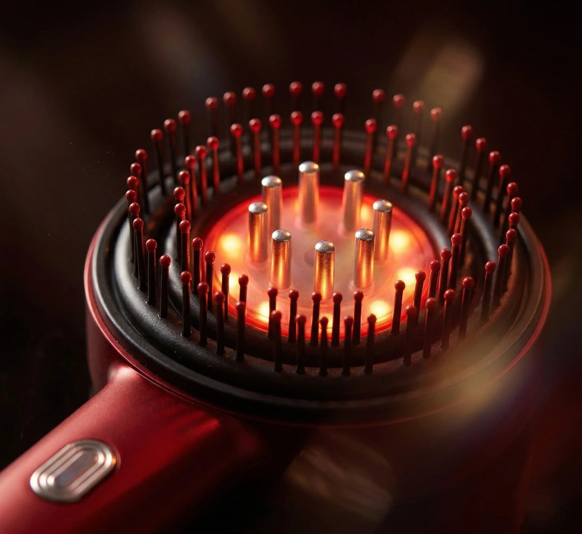 Scalp Massage Comb Heated Red Light Battery Free