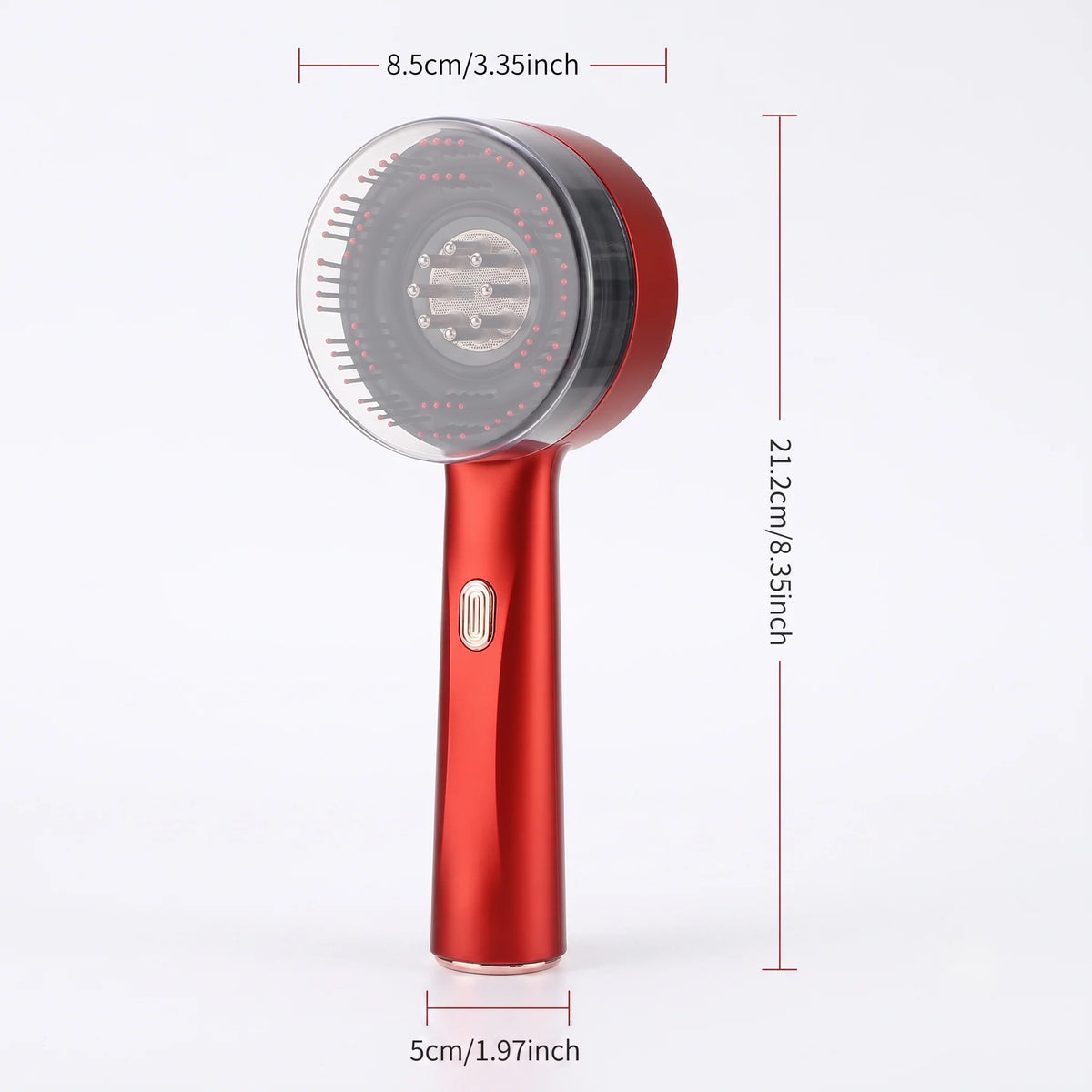 Scalp Massage Comb Heated Red Light Battery Free