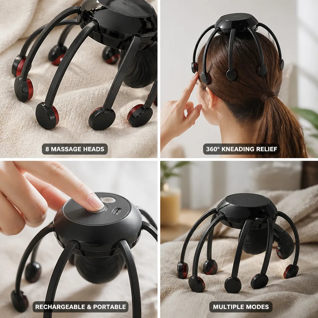 Scalp Massager 8-Head 360-Degree Rechargeable