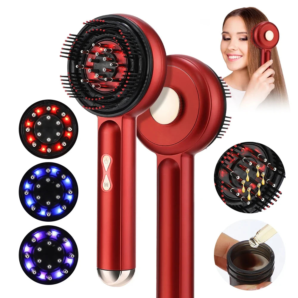 Scalp Massager Comb Red Light & EMS Oil Roller