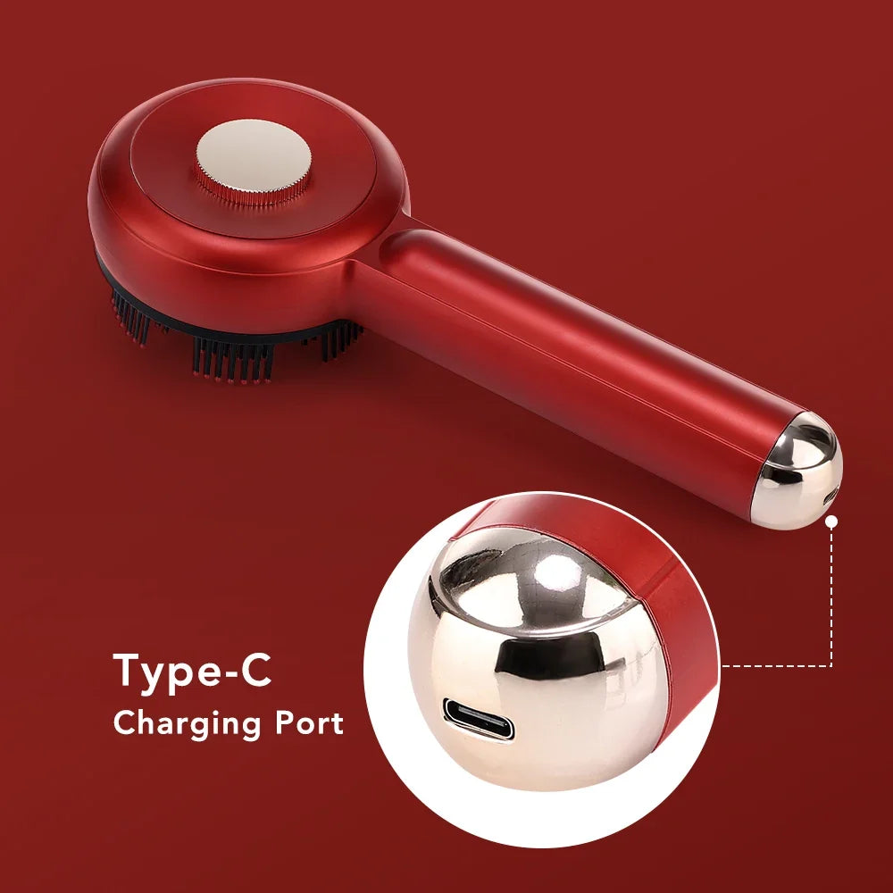 Scalp Massager Comb Red Light & EMS Oil Roller