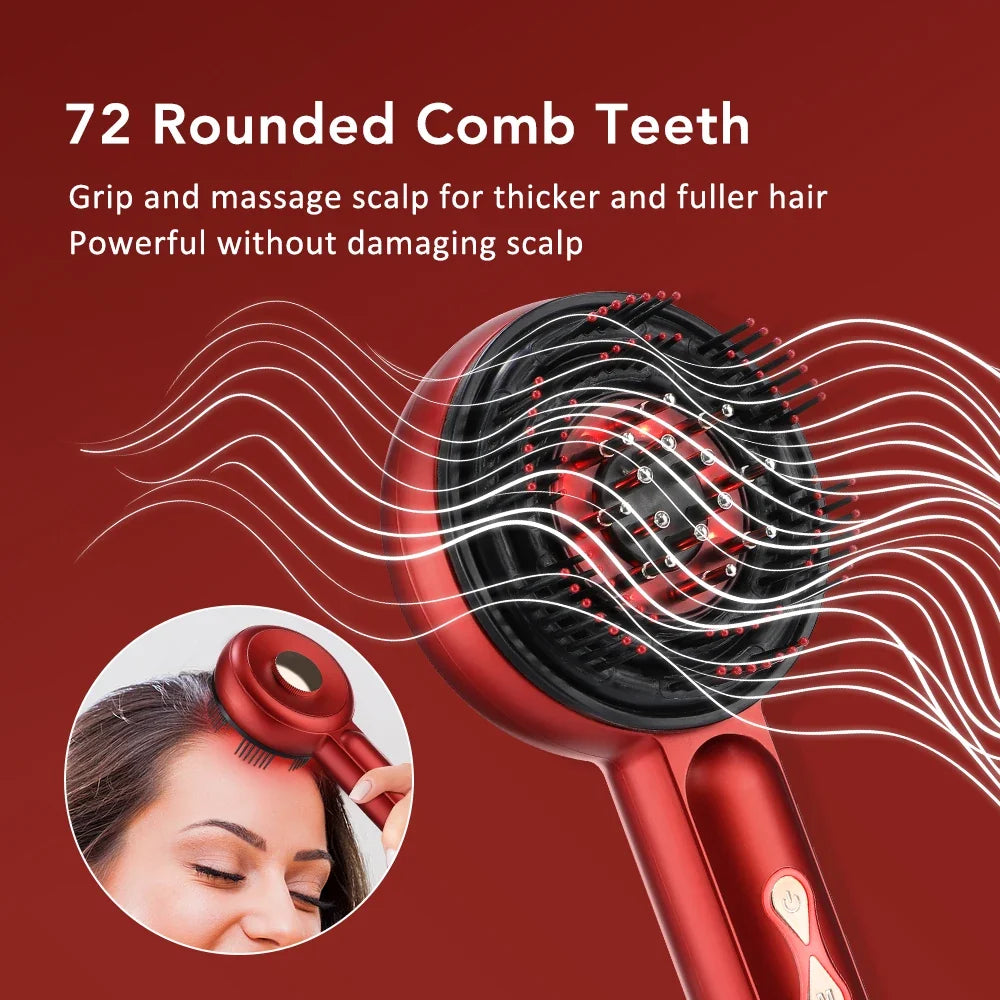 Scalp Massager Comb Red Light & EMS Oil Roller