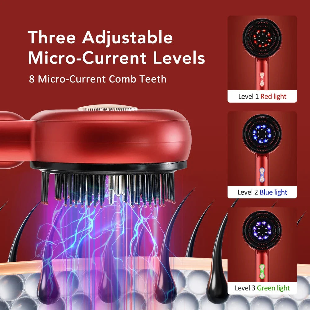 Scalp Massager Comb Red Light & EMS Oil Roller