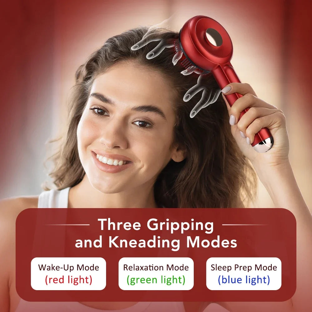 Scalp Massager Comb Red Light & EMS Oil Roller