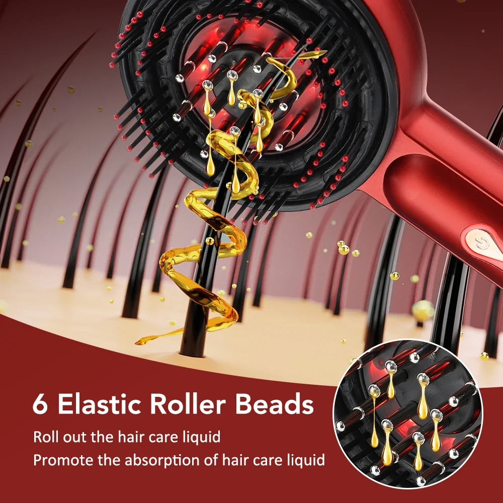 Scalp Massager Comb Red Light & EMS Oil Roller
