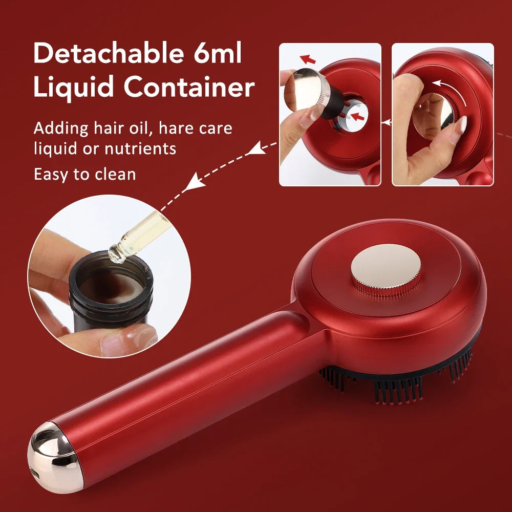 Scalp Massager Comb Red Light & EMS Oil Roller