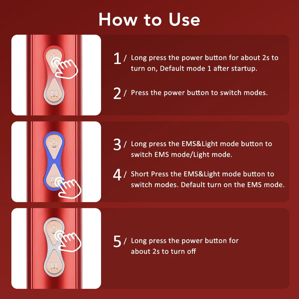 Scalp Massager Comb Red Light & EMS Oil Roller