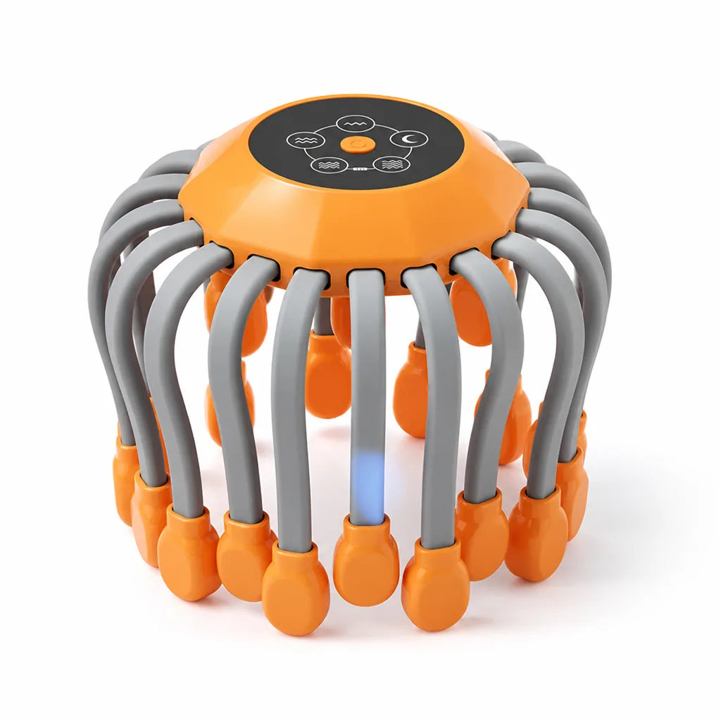 Scalp Massager Rechargeable Vibrating Tentacles & Red Light