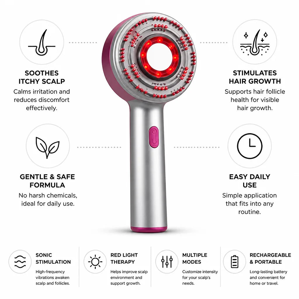 Scalp Massager Sonic Stimulation Soothes Itchy Scalp