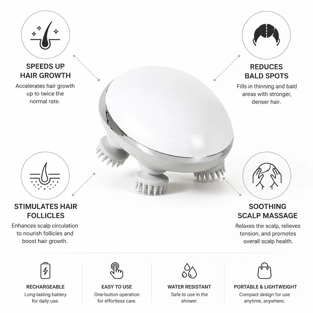 Scalp Massager Stimulates Hair Growth Rechargeable