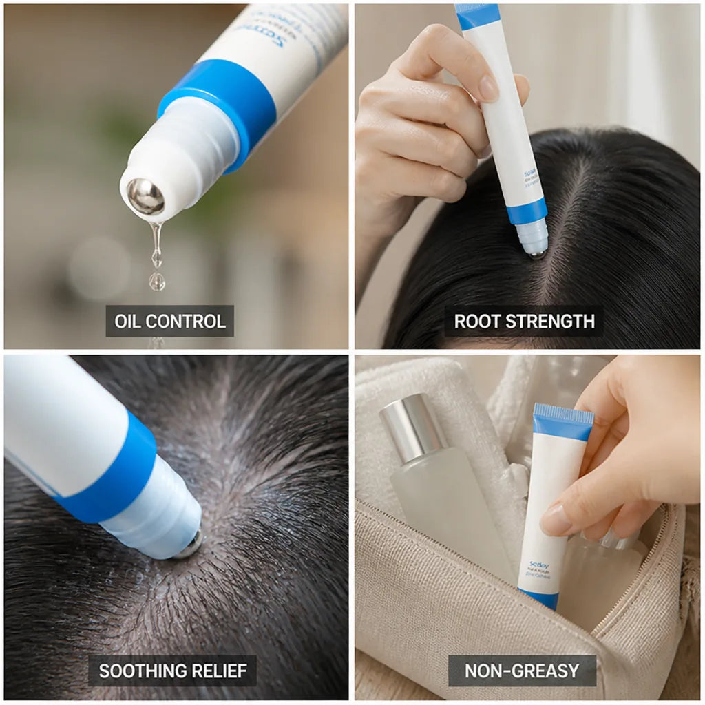 Scalp Serum Oil-Control & Volumizing Soothing Roller Applicator