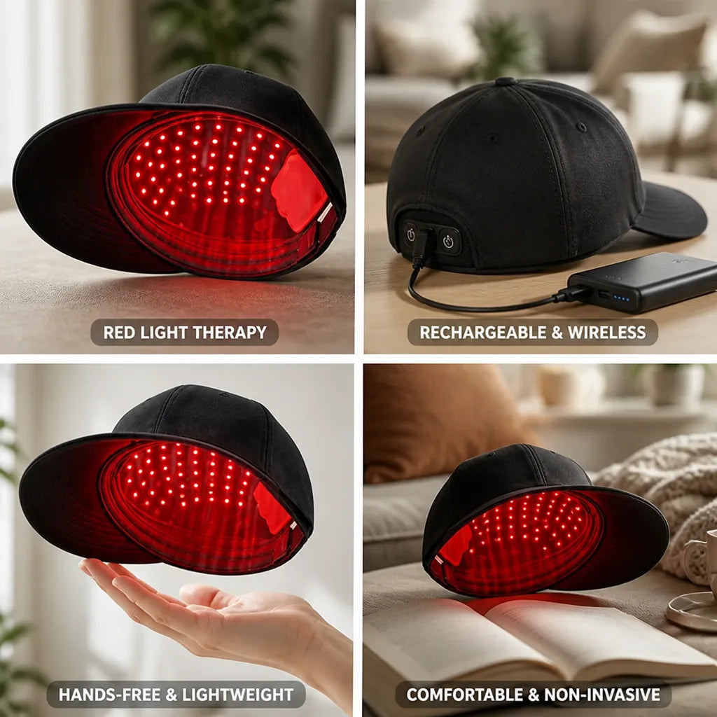 Scalp Therapy Cap Hands-Free Rechargeable 650nm Red Light