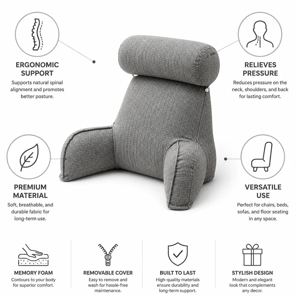 Seat Cushion Contoured Memory Foam Posture Support