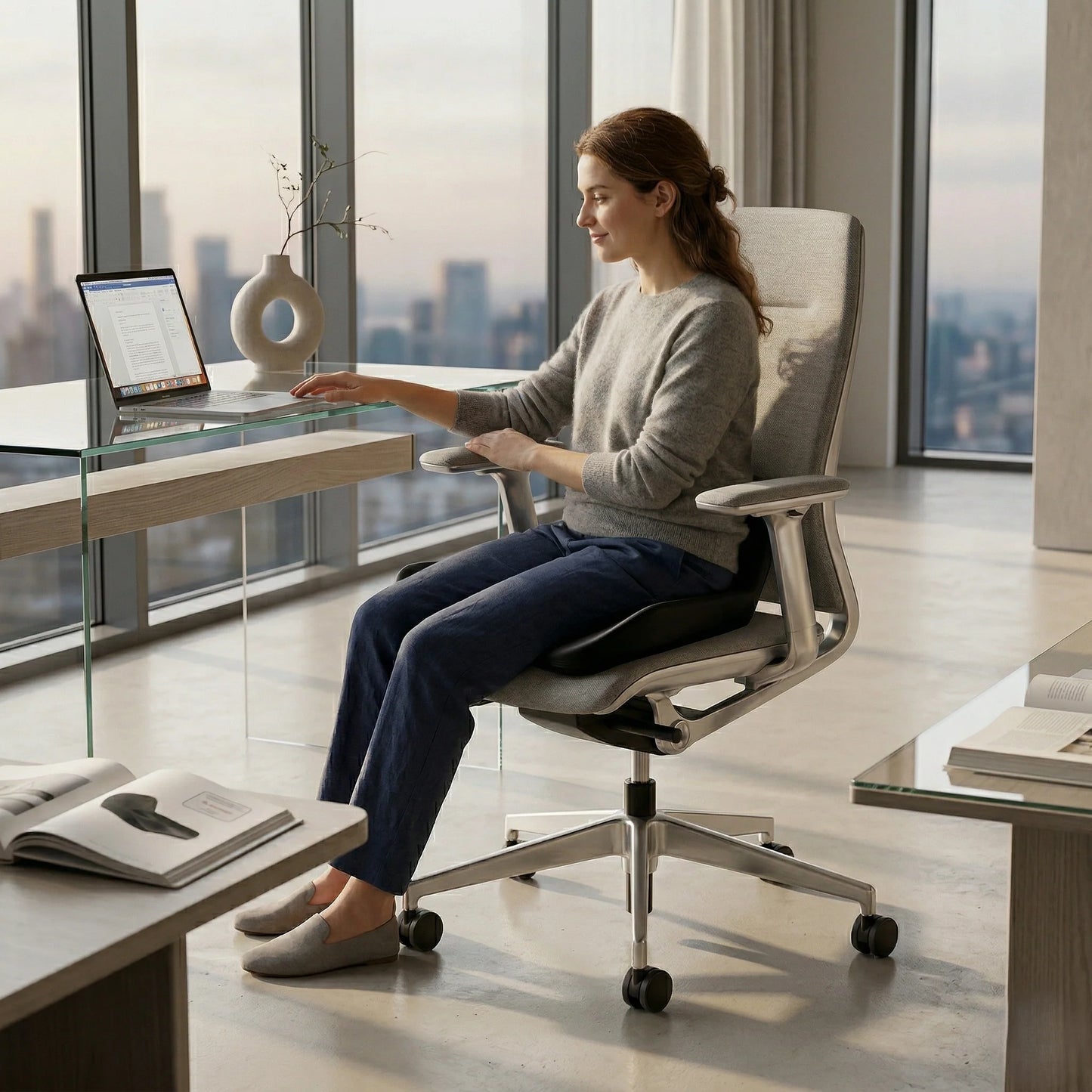 Seat Cushion Contoured Memory Foam With Massage Option