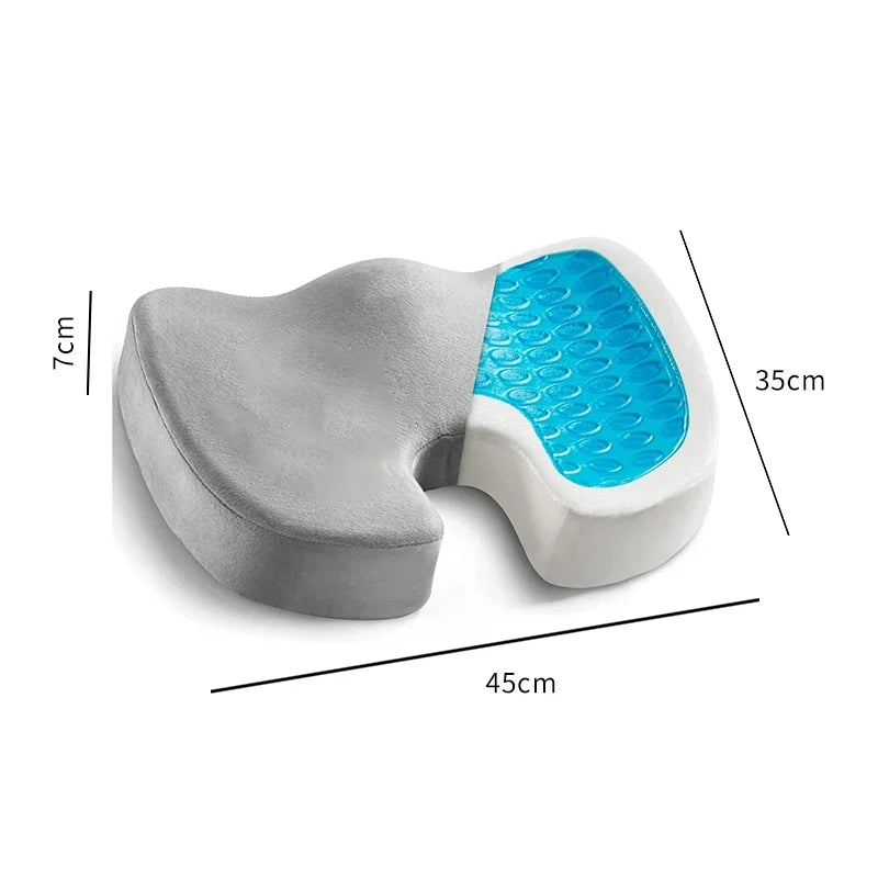 Seat Cushion Cooling Gel Memory Foam & Coccyx Cutout