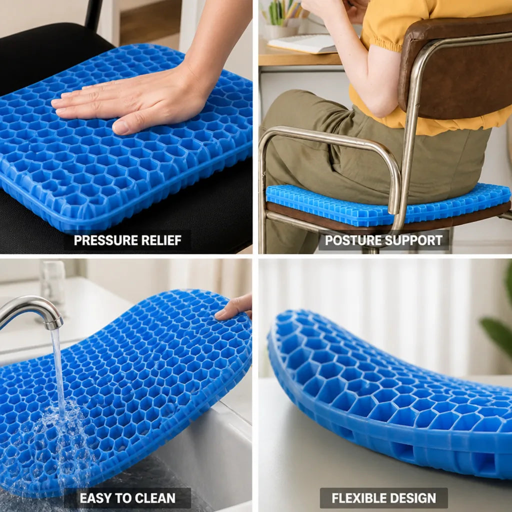 Seat Cushion Cooling Memory Foam Non-Slip Base
