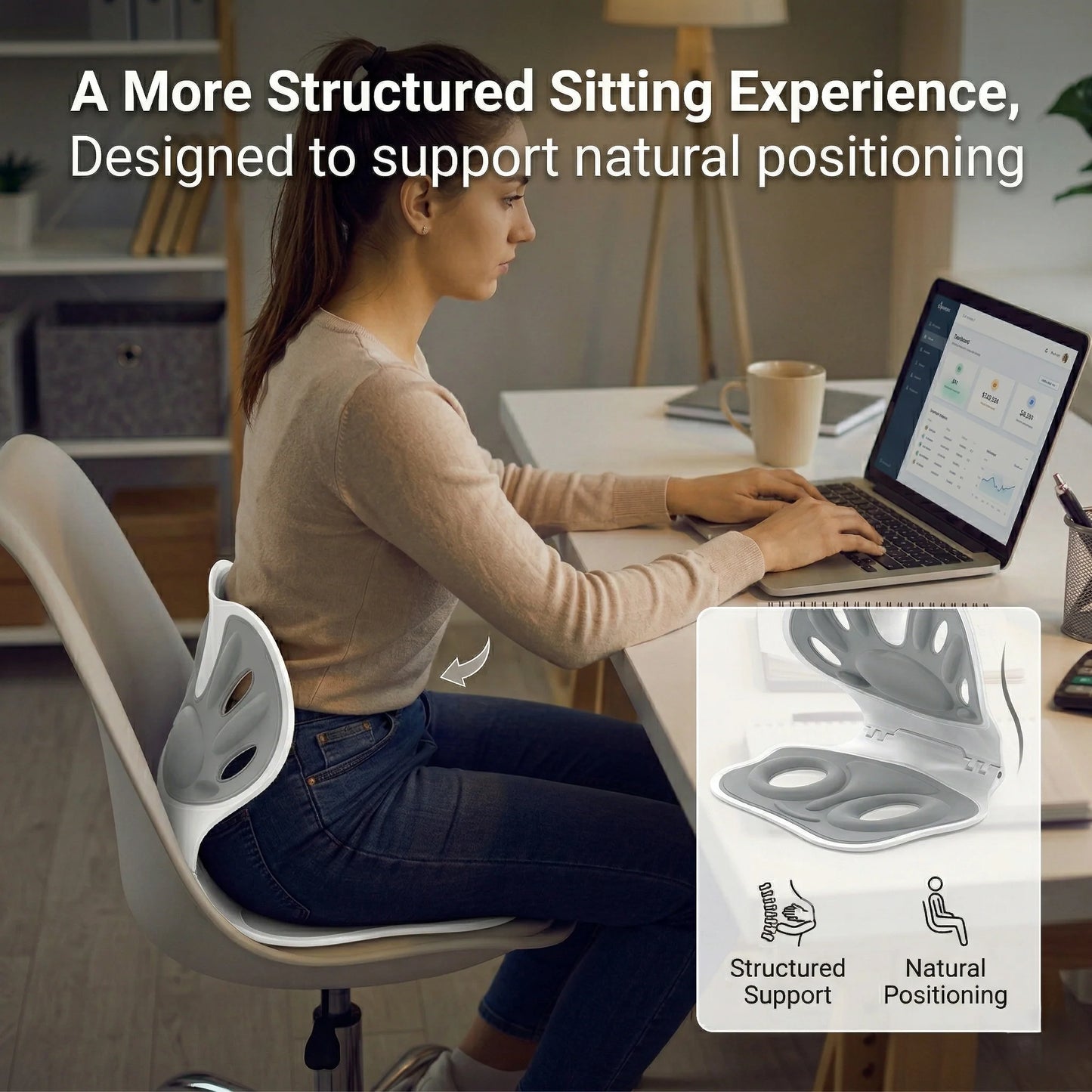 Seat Cushion Ergonomic Posture Support Lightweight