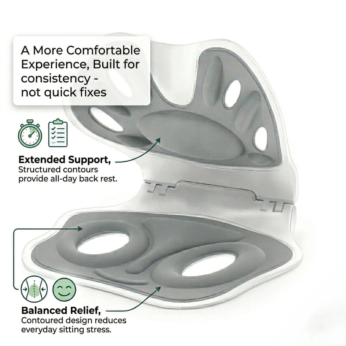 Seat Cushion Ergonomic Posture Support Lightweight
