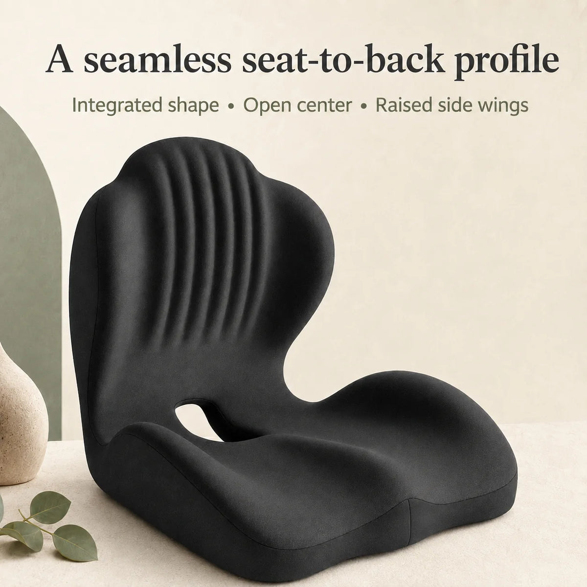 Seat Cushion L-Shaped Memory Foam Coccyx Cutout Washable Cover