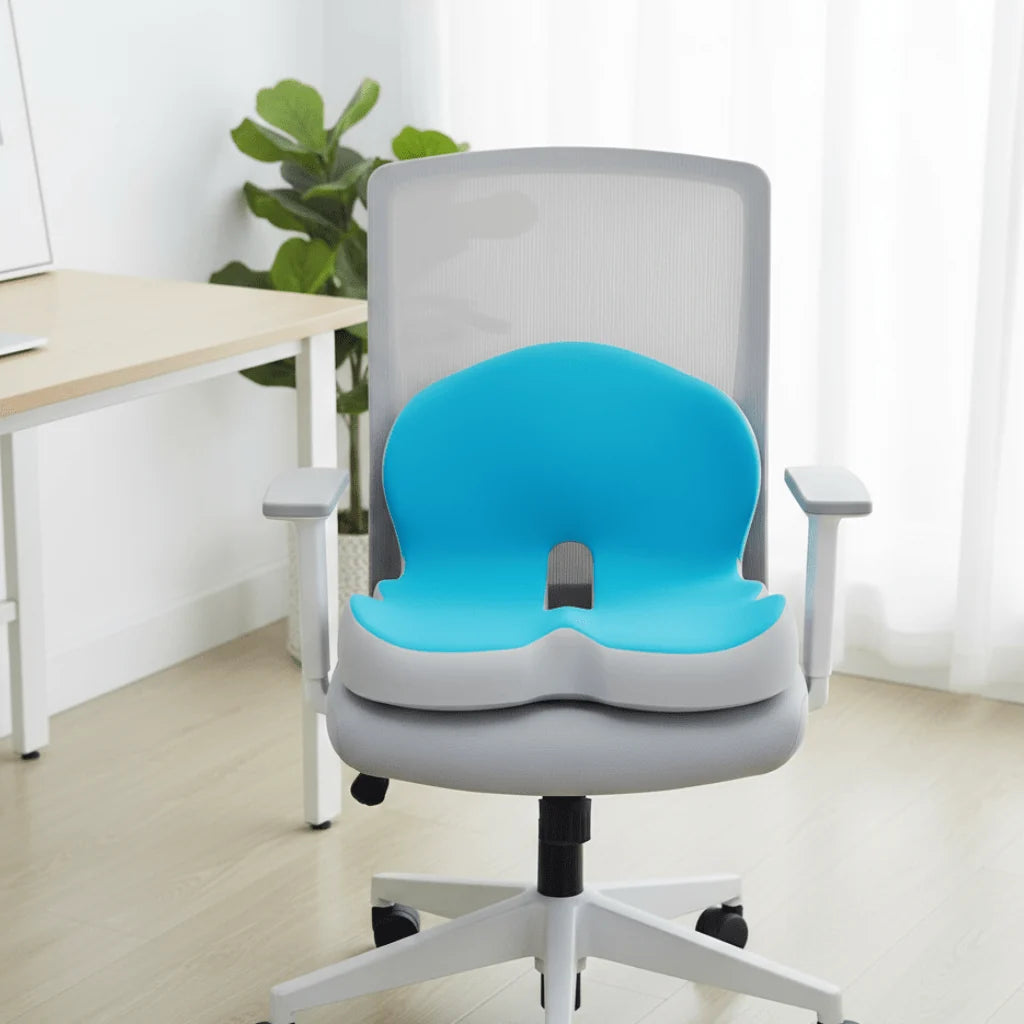 Seat Cushion Memory Foam Coccyx Support & Washable Cover