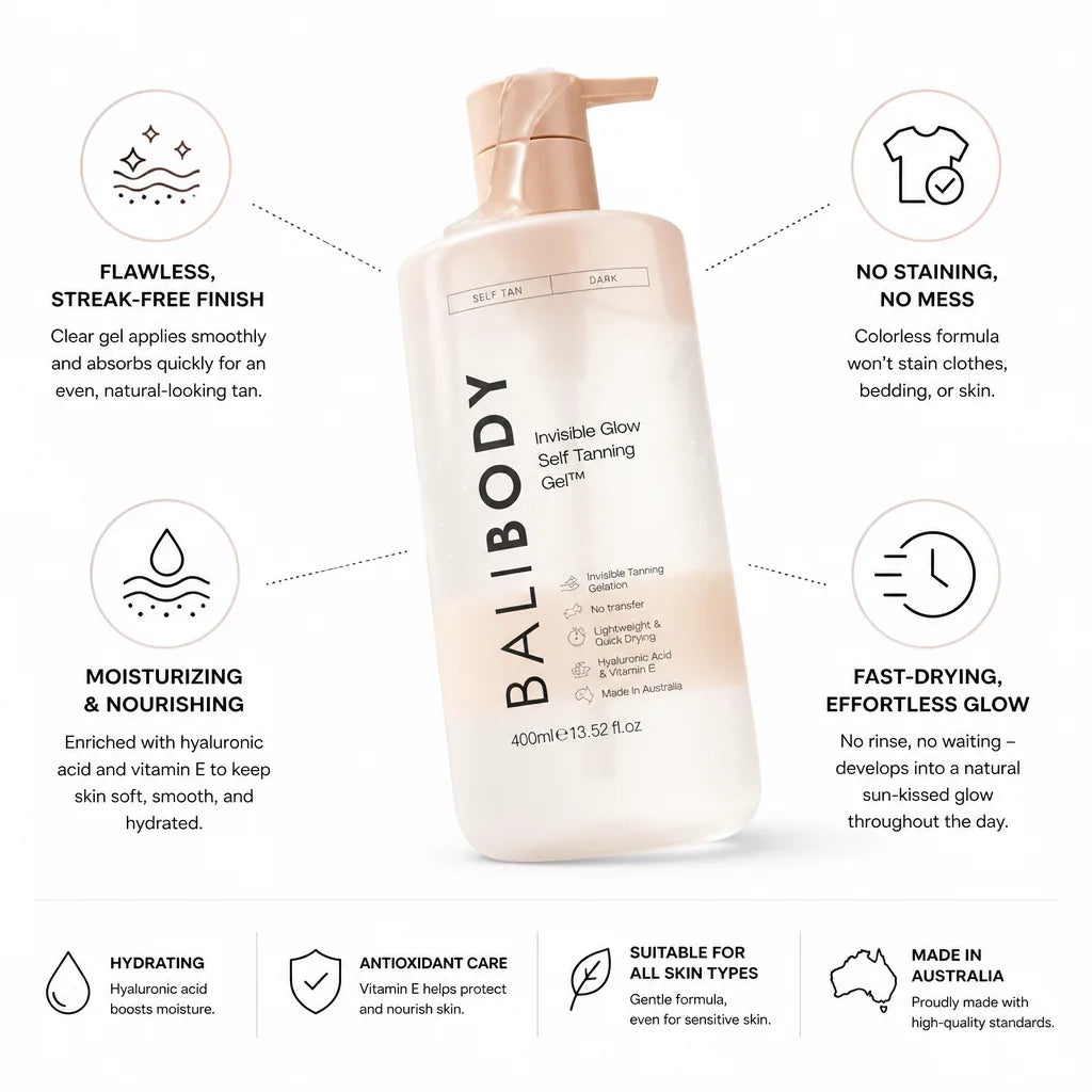 Self-Tanning Gel Invisible Streak-Free Hyaluronic Acid & Vitamin E