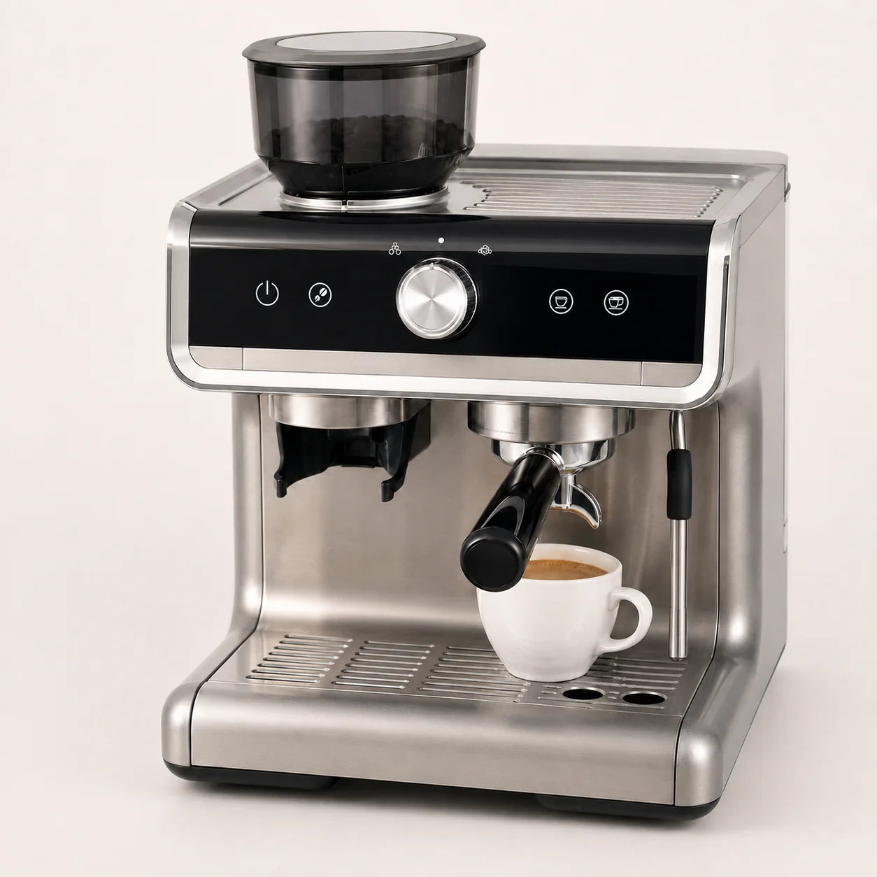 Semi-Automatic Espresso Machine Integrated Conical Burr Grinder 30 Settings