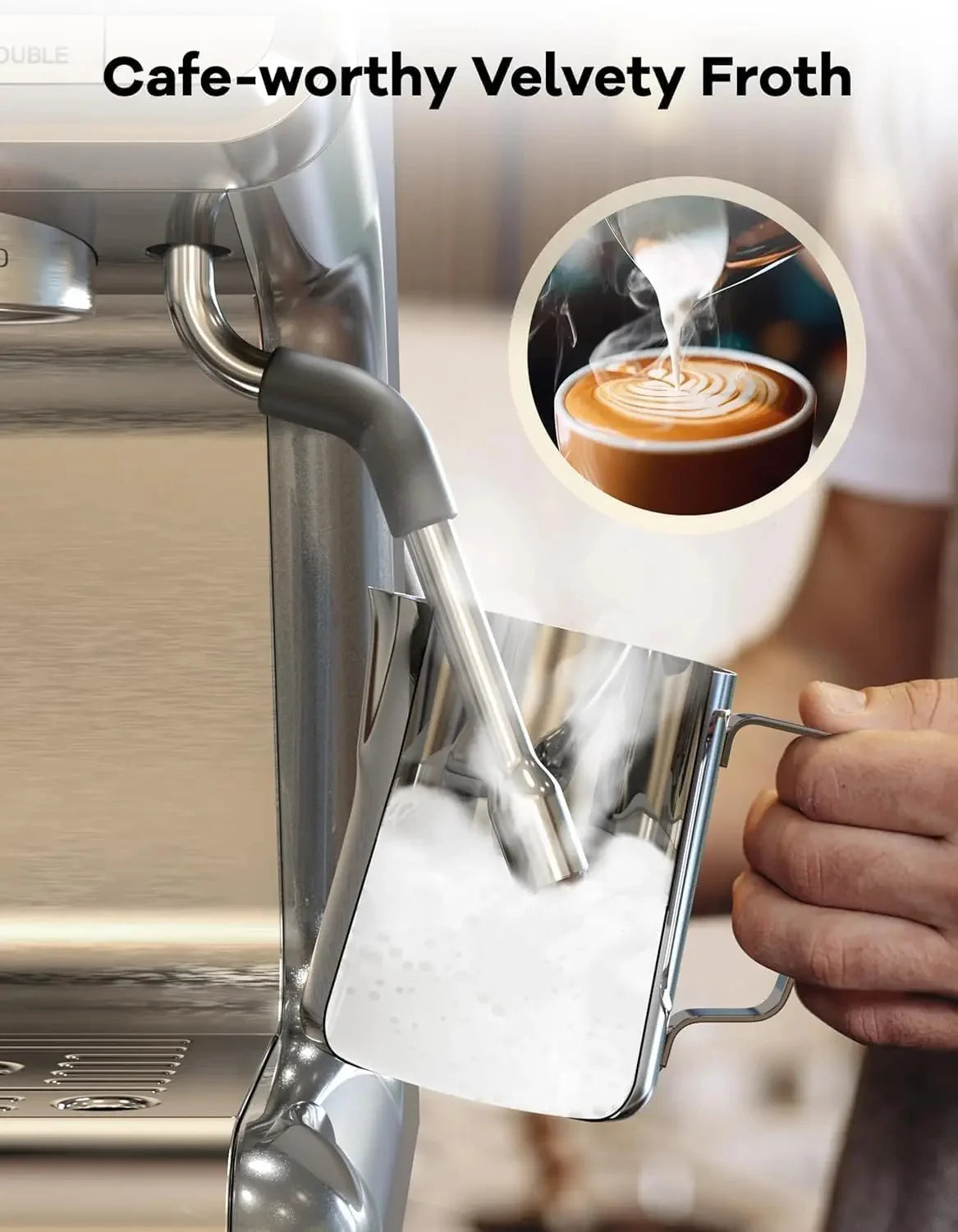 Semi-Automatic Espresso Machine Integrated Conical Burr Grinder 30 Settings