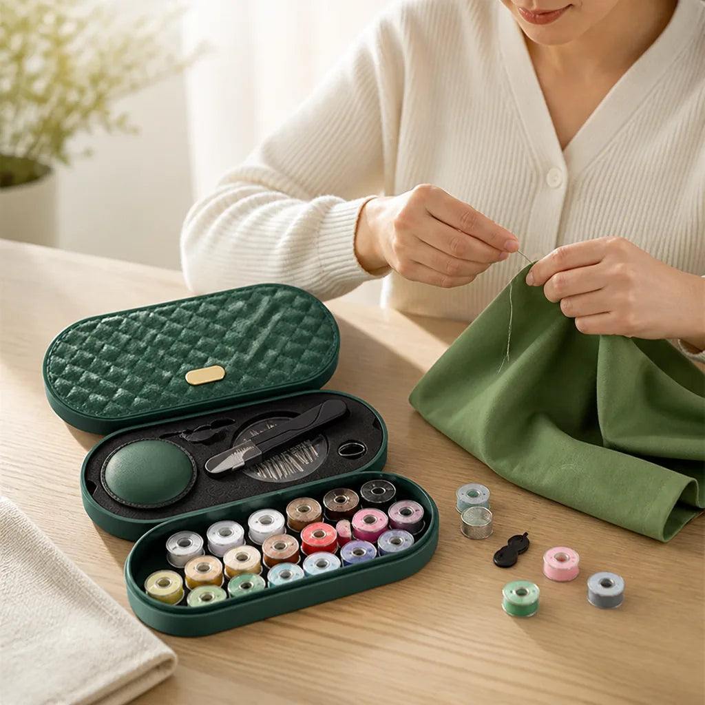 Sewing Kit Box Portable Multi-Compartment