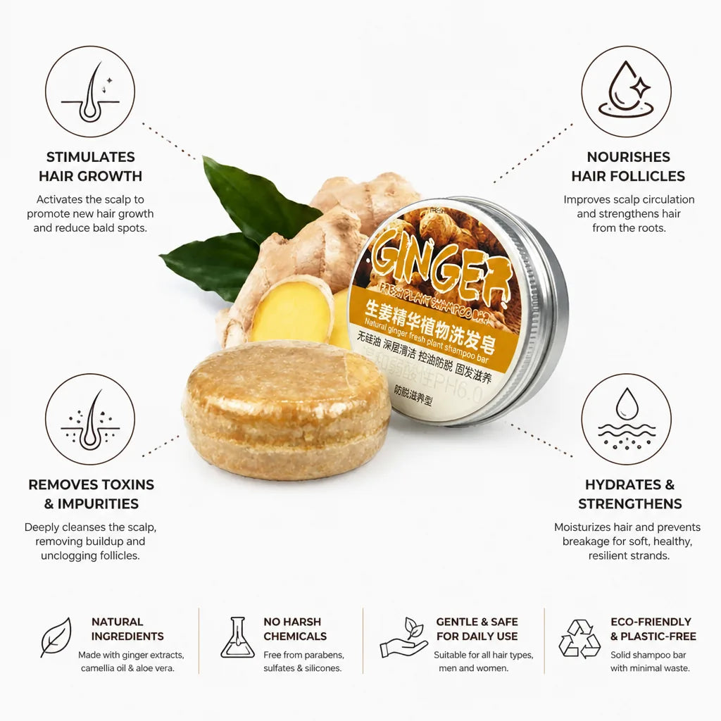 Shampoo Bar Hair Growth Ginger & Camellia Oil