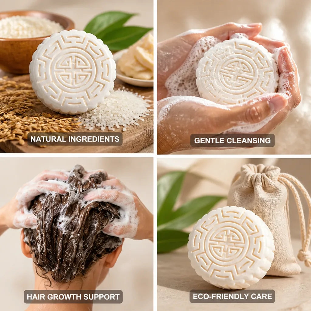 Shampoo Bar Rice Water Hair Growth Sulfate-Free