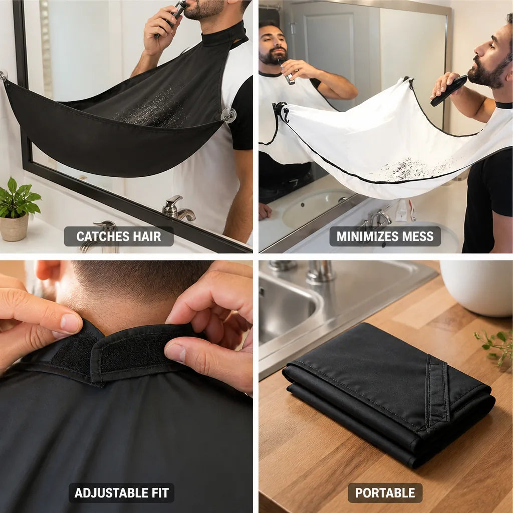 Shaving Cape Hair-Catching Adjustable & Portable