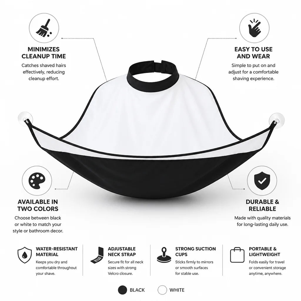 Shaving Cape Hair-Catching Adjustable & Portable