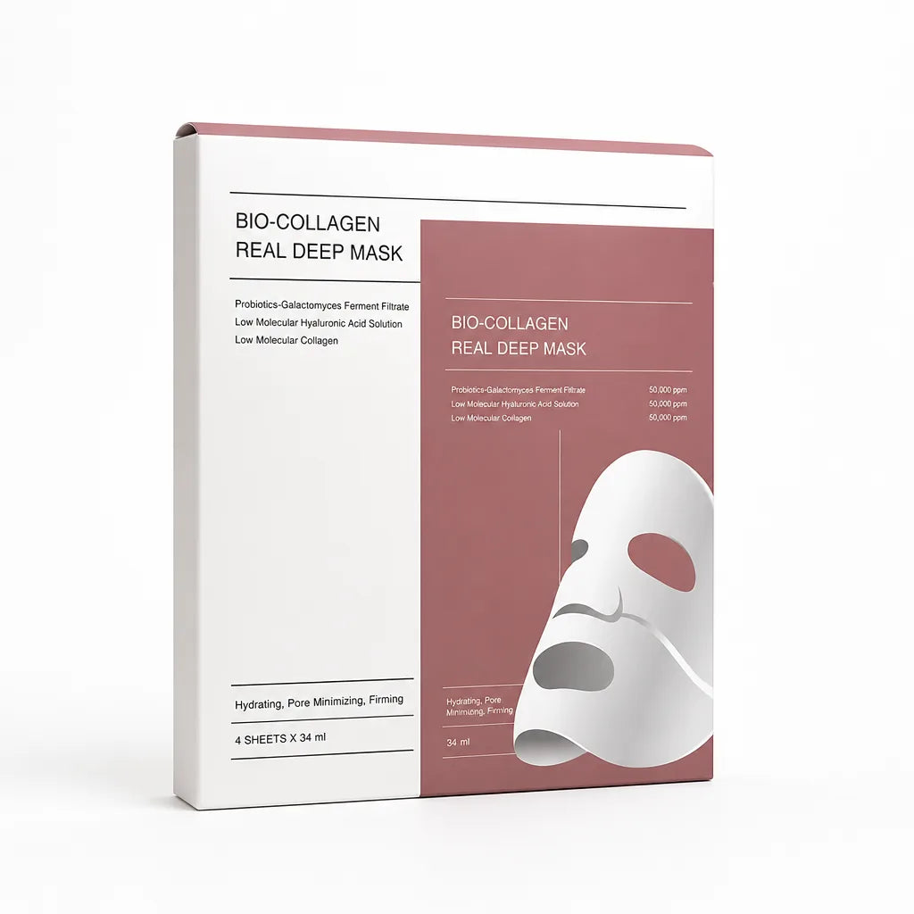 Sheet Mask Low-Molecular Collagen Niacinamide & Hyaluronic Acid 4-Pack