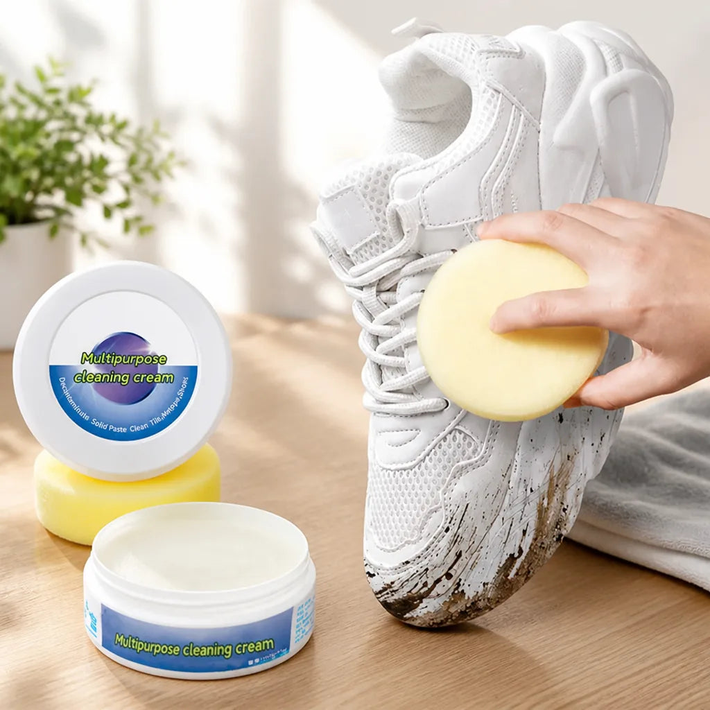 Shoe Cleaning Cream Stain-Removing Fast-Acting Leather & Fabric Safe