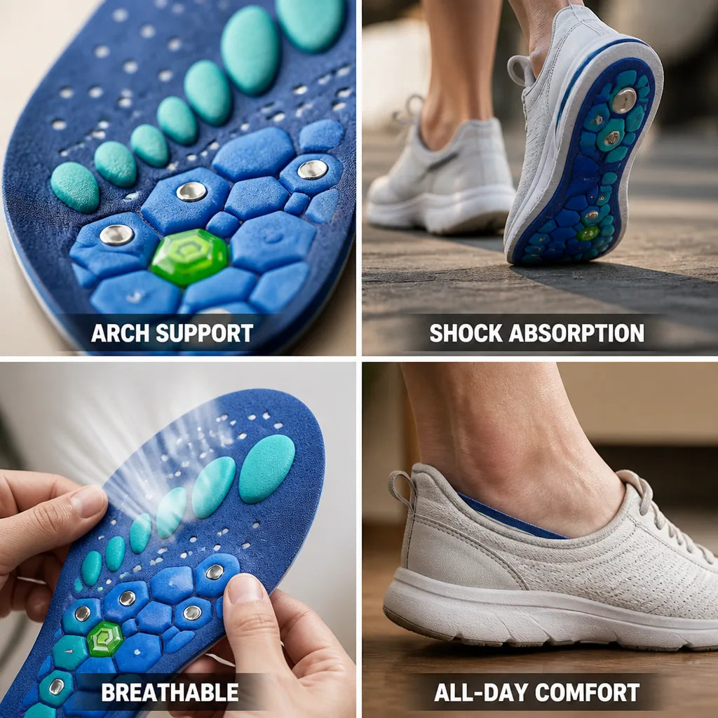 Shoe Insoles Breathable EVA Shock-Absorbing & Arch Support