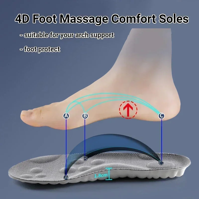 Shoe Insoles Cushioned Arch Support Trim-To-Fit