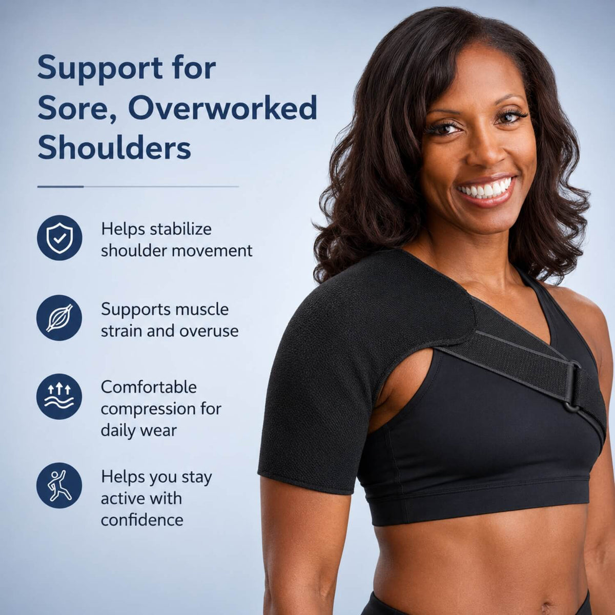 Shoulder Brace Adjustable Compression Moisture-Wicking
