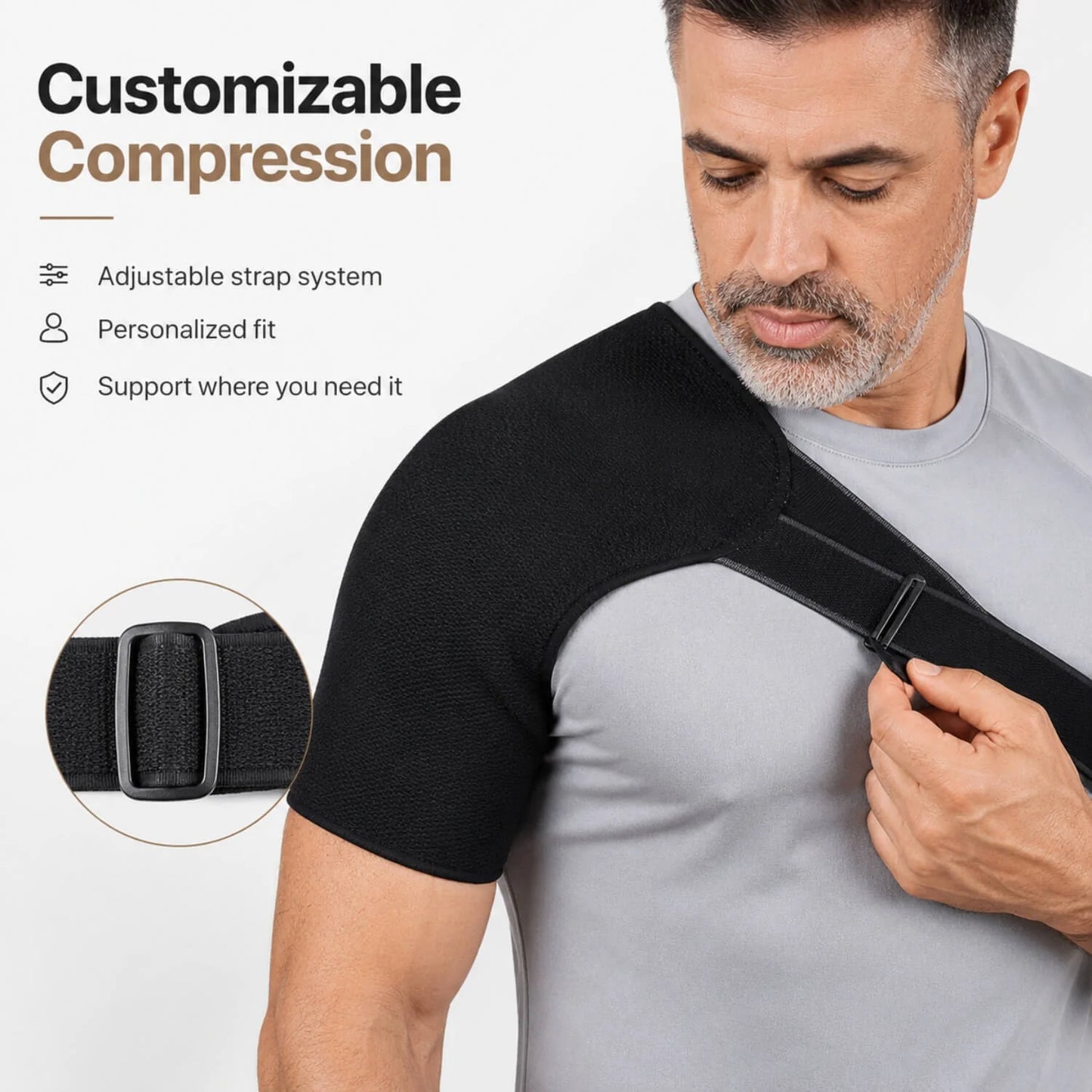 Shoulder Brace Adjustable Compression Moisture-Wicking