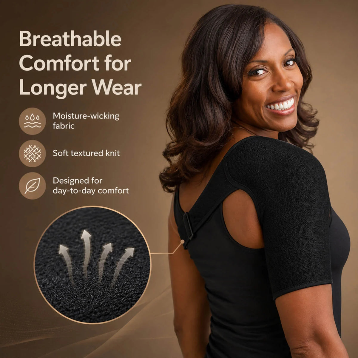 Shoulder Brace Adjustable Compression Moisture-Wicking