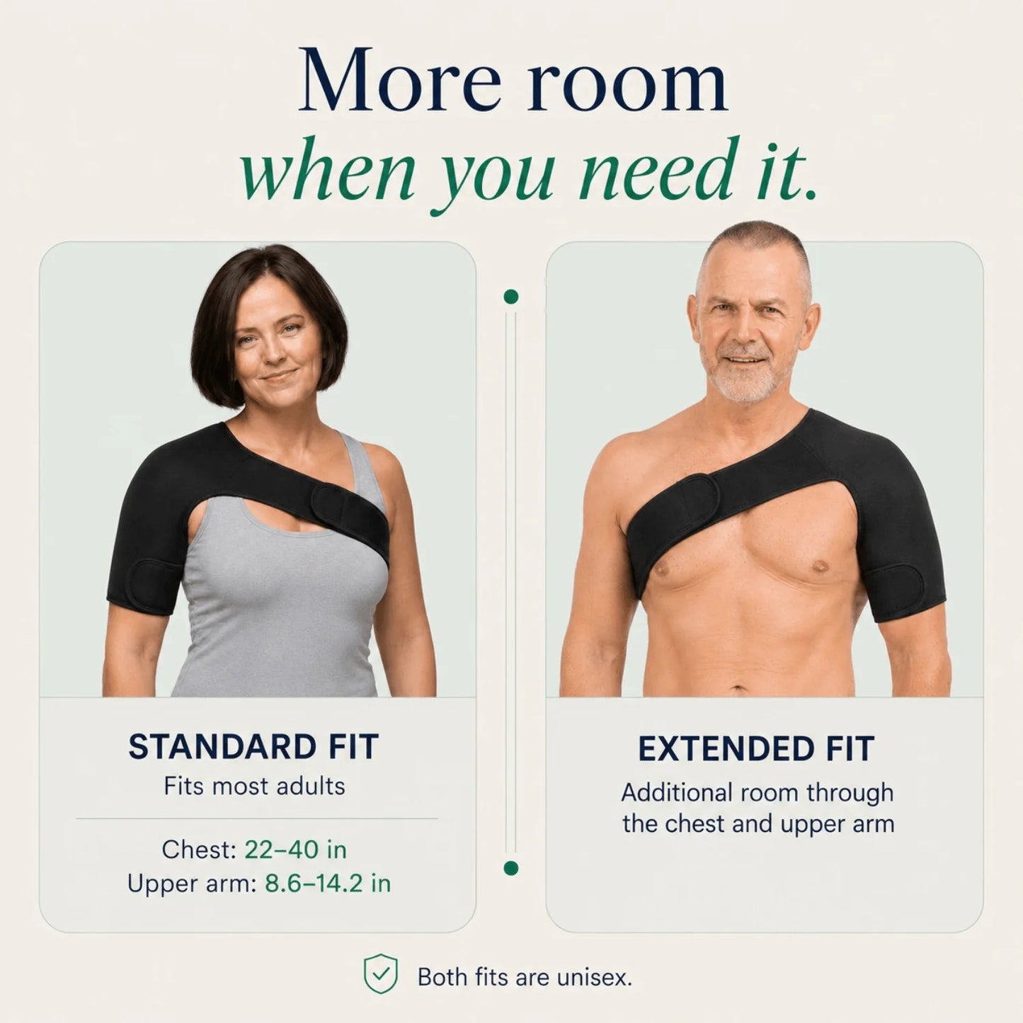 Shoulder Brace Adjustable Multi-Directional Compression Breathable & Low-Profile