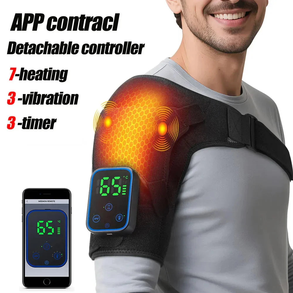 Shoulder Brace Cordless Rechargeable Adjustable Heat & Vibration