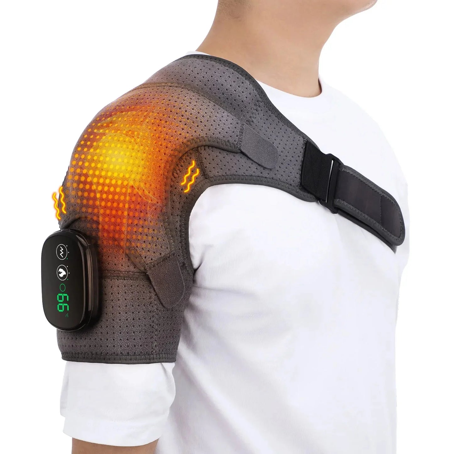 Shoulder Brace Cordless Rechargeable Adjustable Heat & Vibration
