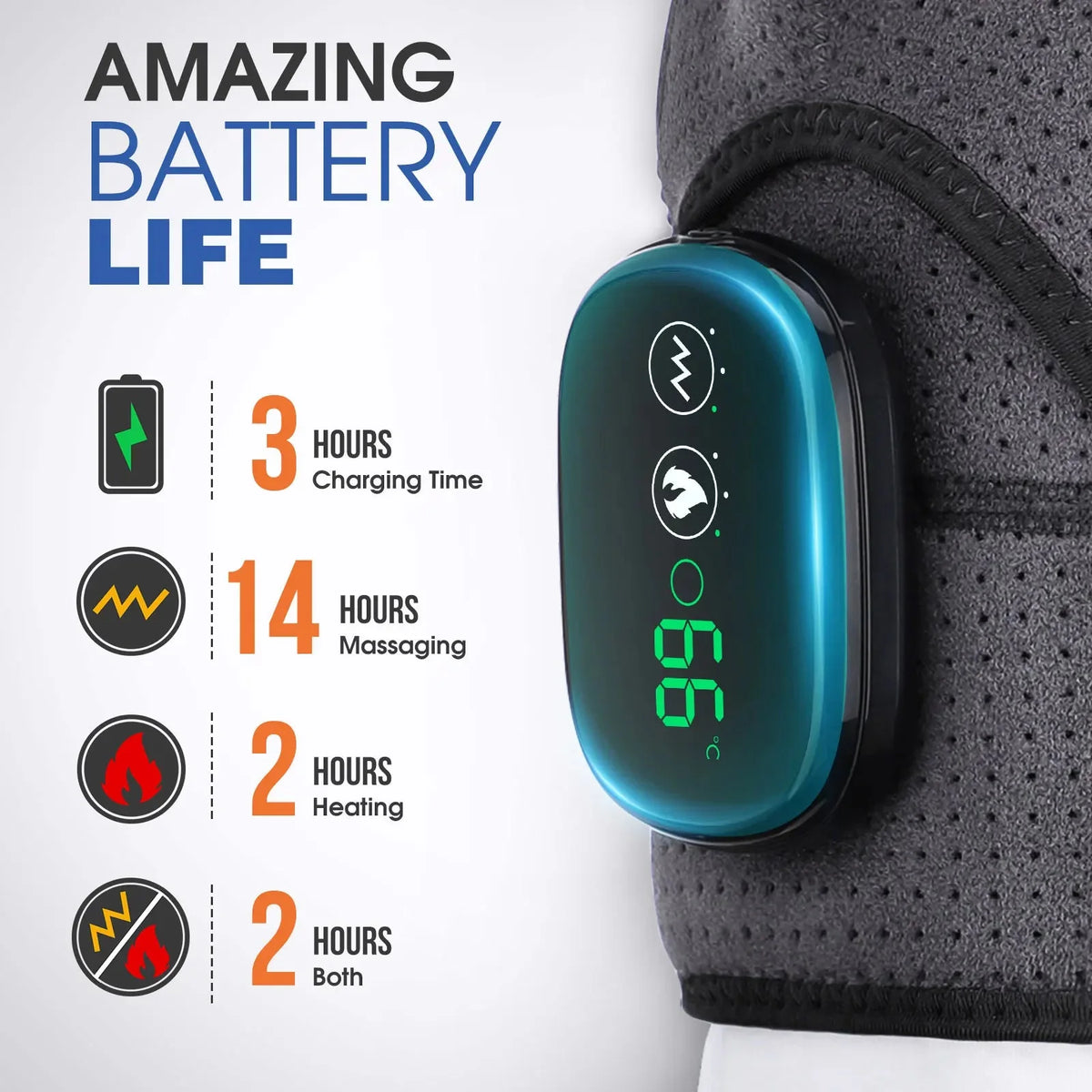 Shoulder Brace Cordless Rechargeable Adjustable Heat & Vibration