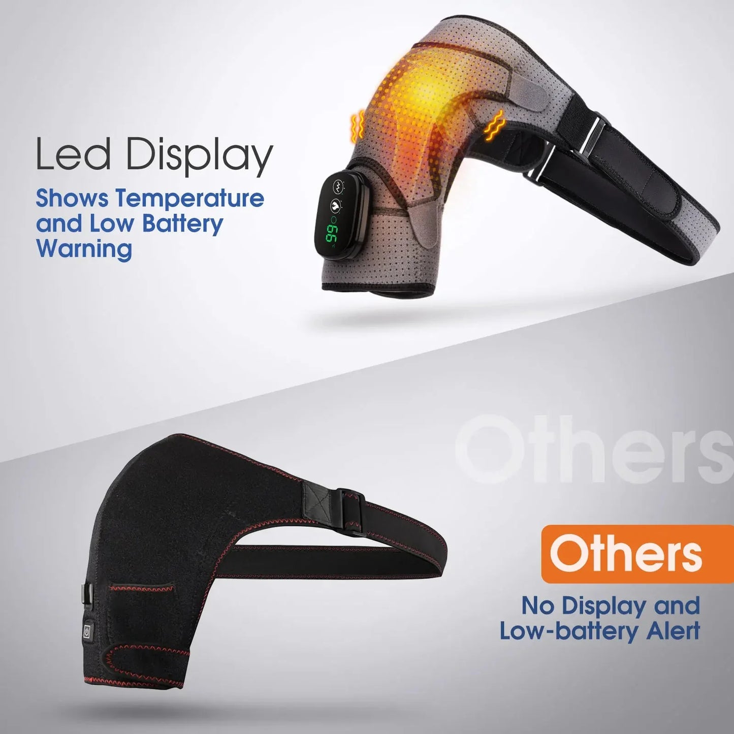 Shoulder Brace Cordless Rechargeable Adjustable Heat & Vibration