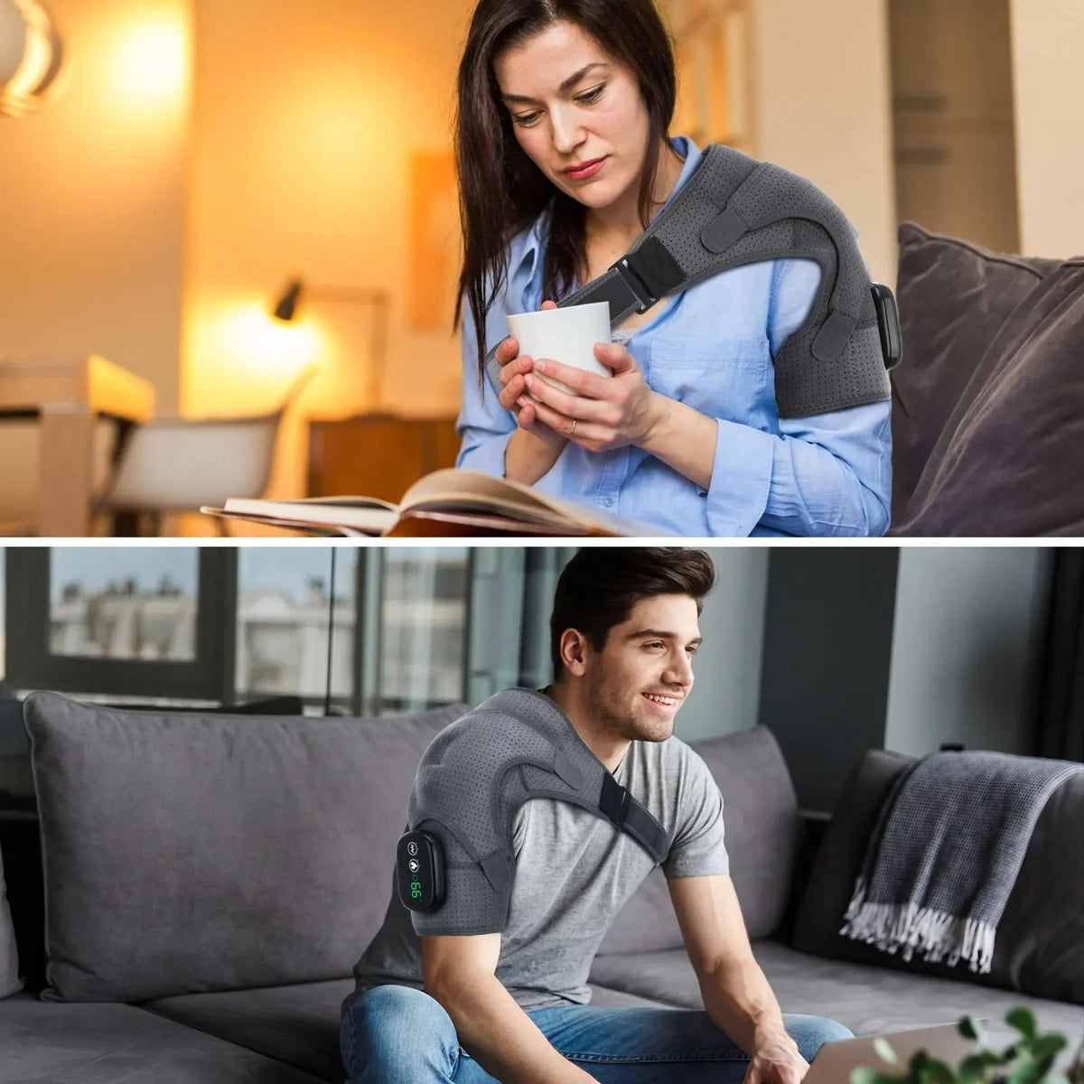 Shoulder Heating Pad Cordless Rechargeable Heat & Vibration