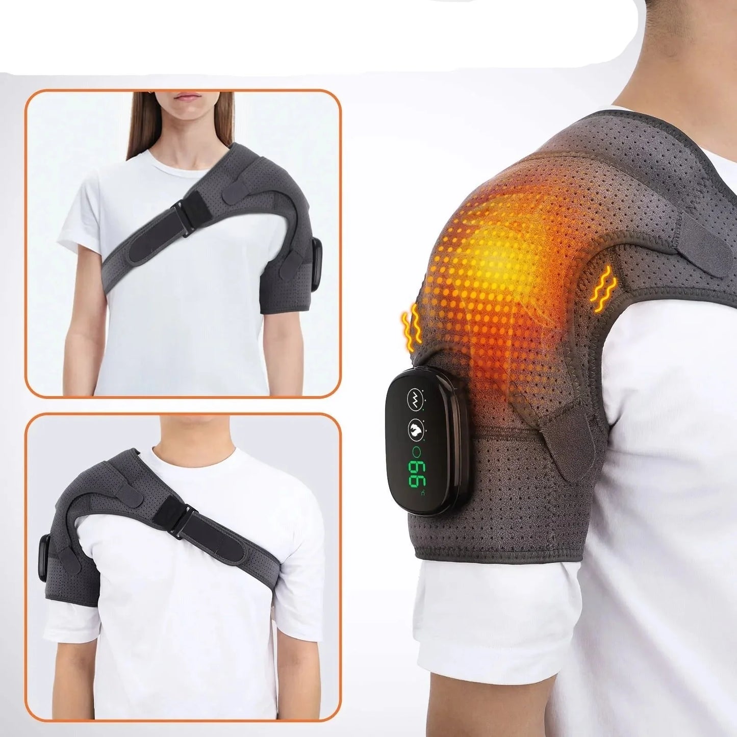 Shoulder Heating Pad Cordless Rechargeable Heat & Vibration