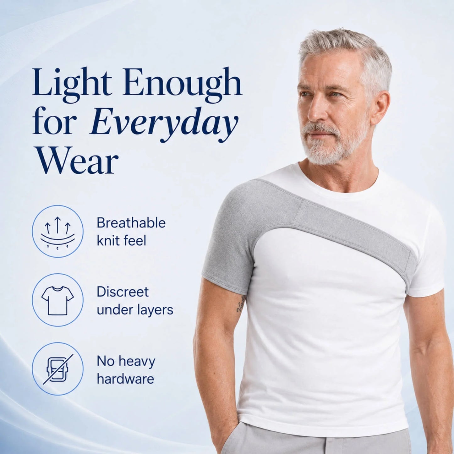 Shoulder Support Strap Breathable Bamboo Charcoal Light Compression