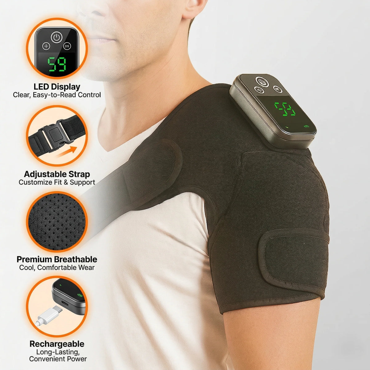 Shoulder Wrap Heated Cordless Adjustable Fit