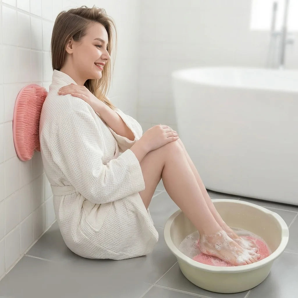 Shower Back & Foot Scrubber Silicone Massage 2-Pack